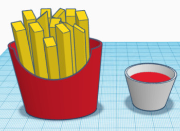 Datter Brawl ulovlig TinkerCad French Fries - 3D Printing by Cad Kings | TPT