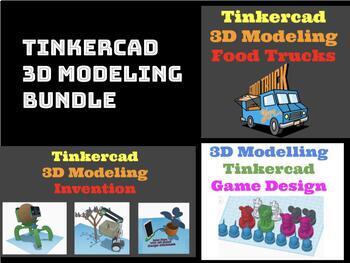Preview of Tinkercad 3D Modeling Bundle-Inventions, Chess Pieces, Food Trucks
