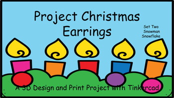 Preview of Tinkercad 3D Printed Christmas Earring Set 2