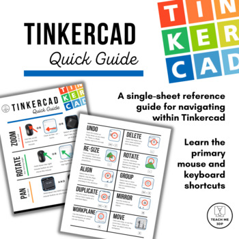 Preview of Tinkercad Quick Guide: A Handy Desktop Reference for Using Tinkercad