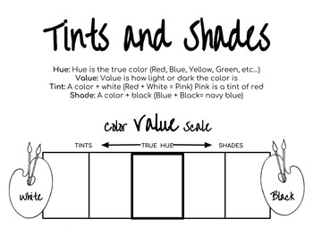 Preview of Tints and Shades Worksheet