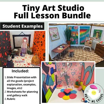 Preview of Tiny Art Studio Lesson Bundle! Fun Art History Project! Great for End of Year!