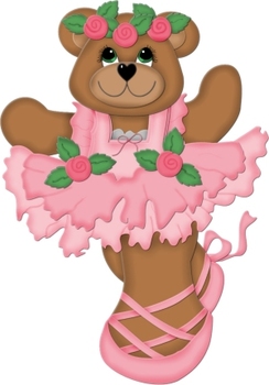 Preview of Tiny Dancer Girl Ballet Bears in Tutu -Free Clipart