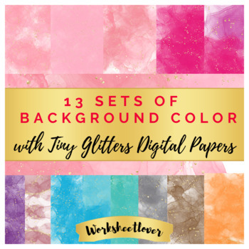 Preview of Tiny Gold Glittered Background Color Digital Papers, Scrapbook Papers