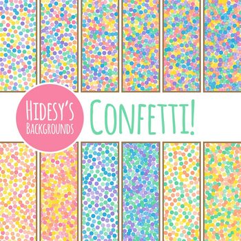Tiny Rainbow Confetti - Party Backgrounds Digital Paper Clip Art / Clipart