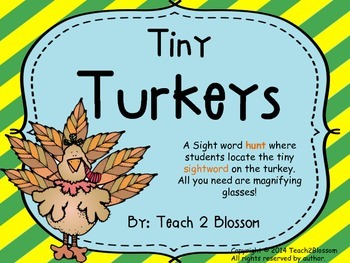Preview of Tiny Turkeys: A Sight Word Hunt