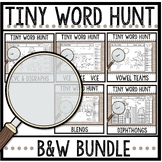Tiny Word Hunt I SPY Black & White Bundle | Decodable