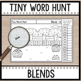 Tiny Word Hunt I SPY Blends Black & White | Decodable