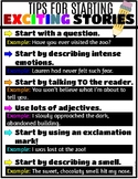 Tip for Starting Exciting Stories Anchor Chart