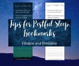 Tips For Restful Sleep Bookmarks (printable and fillable)