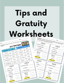Tips and Gratuity Worksheets