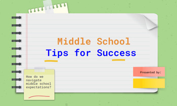 Preview of Tips for Middle School Success - Google Slides Presentation