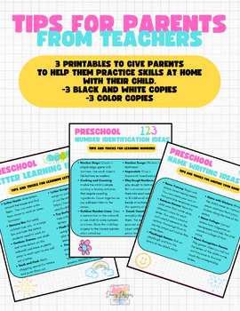 Preview of Tips for Parents: Fun and engaging ideas for at home learning