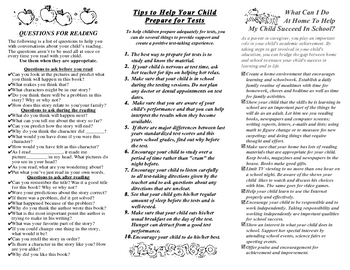 Preview of Tips for Parents-Pamphlet (Promoting & Supporting Involvement)