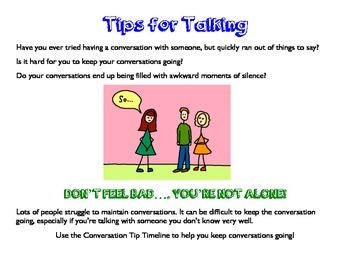 Preview of Social Skills Tips for Talking