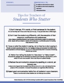 Tips for Teachers of Students Who Stutter