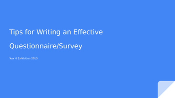 Preview of Tips for Writing an Effective Questionnaire/Survey