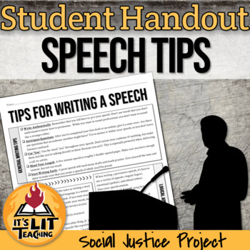 Preview of Speech Tips Handout: Tips for Writing and Giving a Speech