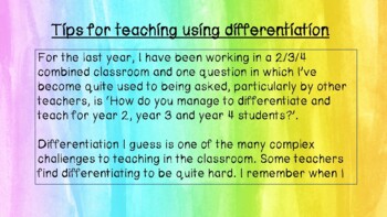 Preview of Tips for teaching using differentiation