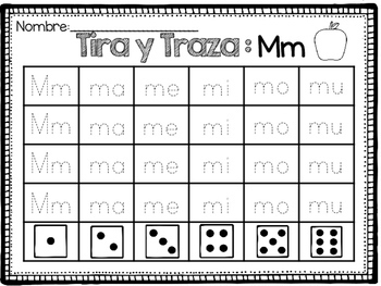 Tira y Traza: Silabas / Roll and Trace Syllables SPANISH | TpT