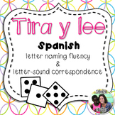 Tira y lee - Roll and Read Spanish Letter Naming Fluency