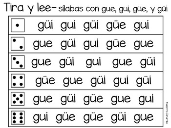 Tira y lee - sílabas (Roll and Read Spanish Syllables) by Maestra Jaramillo