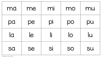 Tiras de Sílabas (Spanish syllable-sound strips) by Dos Mundos Dual ...