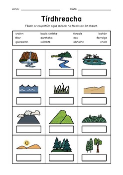 Preview of Tírdhreacha - Landscapes - Geography Matching Activity