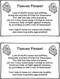 Tissues Please - Letter to Parents {FREEBIE}
