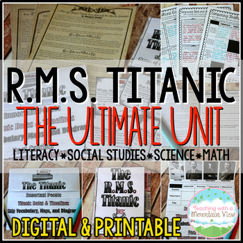 Preview of Titanic Activities Bundle | Passenger Research | Comprehension | Titanic Math