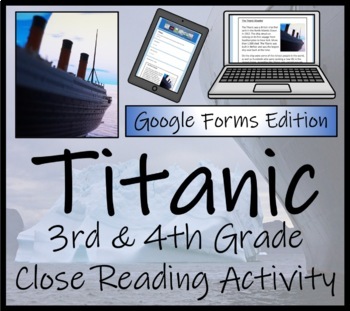 Preview of Titanic Close Reading Activity Digital & Print | 3rd Grade & 4th Grade