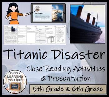 Preview of Titanic Close Reading Comprehension Activity | 5th Grade & 6th Grade