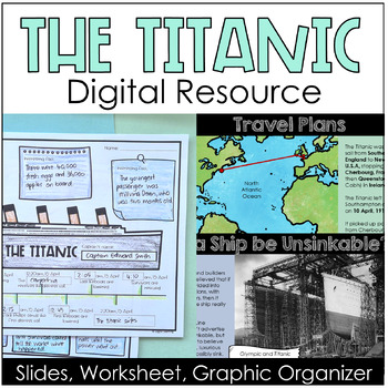 Preview of Titanic Digital Resource PowerPoint™ Google™ Presentation and Graphic Organizer
