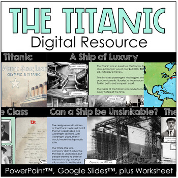 Preview of Titanic Digital Resource PowerPoint™ Google Slides™ Presentation and Questions