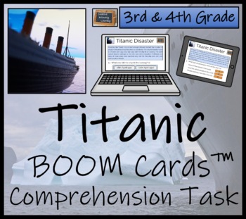 Preview of Titanic Disaster BOOM Cards™ Comprehension Activity | 3rd Grade & 4th Grade