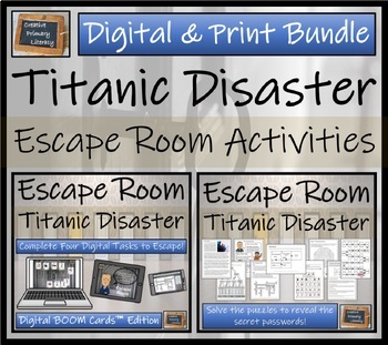 Preview of Titanic Disaster Escape Room Bundle | BOOM Cards™ Digital & Print Versions