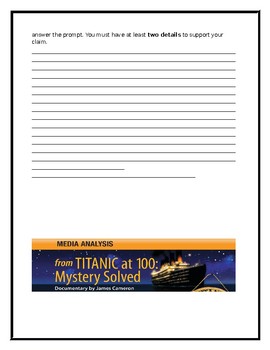 Preview of Titanic-  Media Assignment- “Titanic at 100: Mystery Solved”.