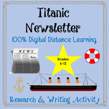 Preview of Titanic Newsletter Research & Writing Activity Distance Learning