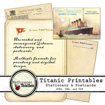 Preview of Titanic Printable Stationery and Postcards Recreated Titanic Memorabilia