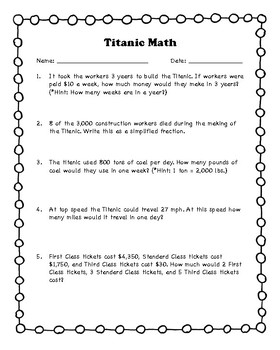 Titanic Unit by The Fairy Frog Mother | TPT