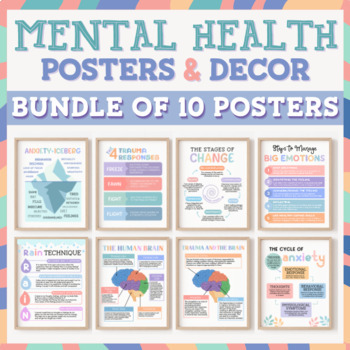 Preview of Social Worker Office Decor School Psych Counseling Posters Middle High School