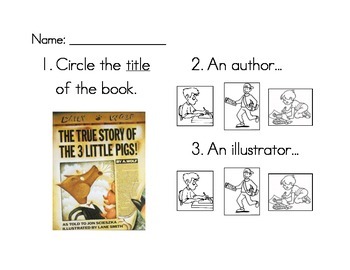 Title, Author, Illustrator worksheet set by Accomodating to AAC | TpT