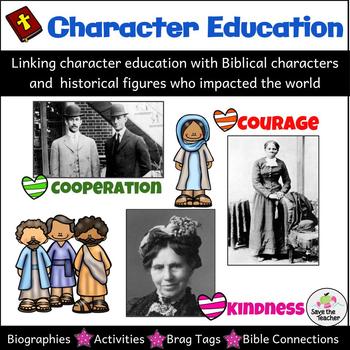 Preview of Use History and the Bible to Teach Character Traits Distance Learning Worksheets