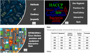 Preview of Title- HSC Hospitality Jeopardy Game & Quizzes Bundle