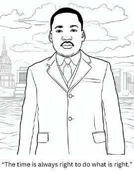 Preview of Title: Martin Luther King Jr. Coloring Page - Inspiring Dreams