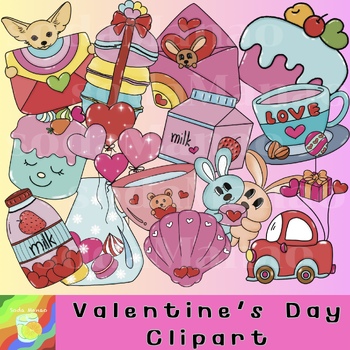 Preview of Title : Valentine’s Day Clipart, Valentine Clipart, Valentine Day Clip Art
