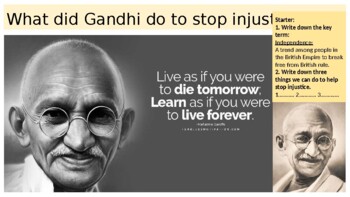 Preview of Title: What did Gandhi do to stop injustice?