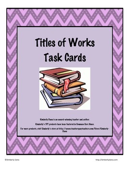 Preview of Titles of Works Task Cards