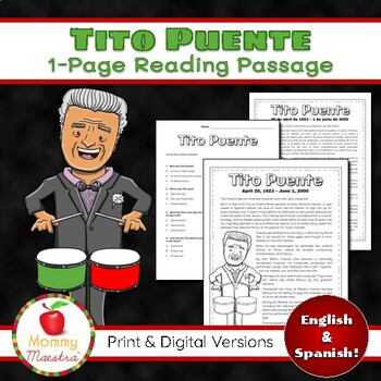 Preview of Tito Puente One-Page Reading Passage