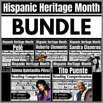 Preview of Tito Puente | Roberto Clemente | Selena | Sandra Cisneros | Pelé BUNDLE